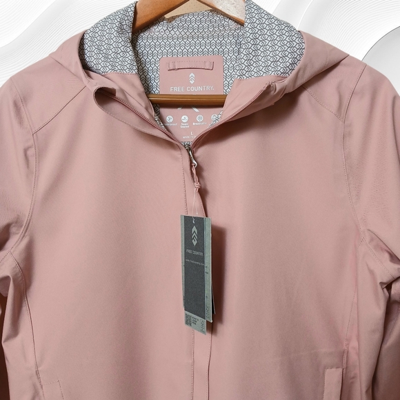 Free Country Pink Rain Jacket W/ Hood, Size XL,  UPF50+, NWT - Picture 2 of 5